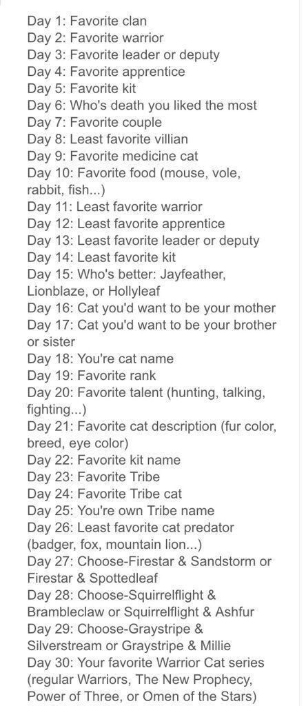 I’m going to be doing this challenge! I’m so excited to get my creative juices flowing with this awesome challenge!!!!! Day Challenge, 30 Day Challenge, Warrior Cats, 30 Day, White