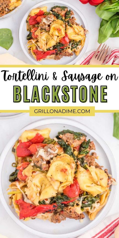 How To Make Tortellini, Cheese Tortellini Recipes, Sausage Recipes For Dinner, Blackstone Recipes, Kielbasa Recipes, Sausage Tortellini, Italian Sausage Recipes, Tortellini Recipes, Tortellini Pasta