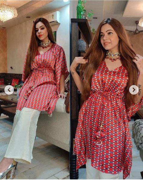 Bandhni Kurti Designs, Bandhni Kurti Designs Latest, Bandhni Kurti, Kaftan With Pants, Plazzo Dress, Cotton Night Dress, Things To Wear, Pakistani Women Dresses, Coord Sets