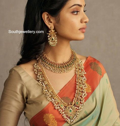 Gutapusallu Necklace Gold, Gutha Poosalu Haram, Kundan Guttapusalu Necklace, Light Weight Guttapusalu Haram, Guttu Pusala Haram, Gutha Poosalu Necklace, Guttupusallu Necklace, Gutta Pusalu Jewellery Gold Necklaces, Light Weight Guttapusalu Necklace