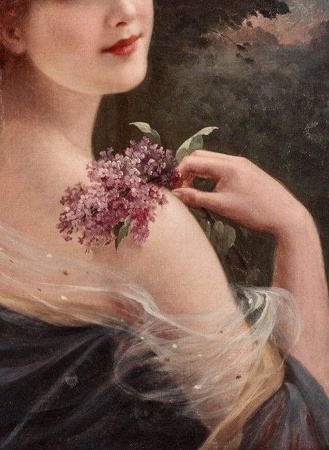 Lilac Painting, Aphrodite Aesthetic, Purple Painting, Classical Realism, Medieval Paintings, Ancient Paintings, Rennaissance Art, Dark Purple Aesthetic, Painting People