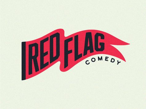 Red Flag Comedy Logo by Ross Shafer on Dribbble Mechanical Design Logo, Flag Logo Design Ideas, Patriotic Branding, Comedy Logo, Flag Logo Design, Flag Graphic Design, Flag Typography, Red Logo Design, Red Branding