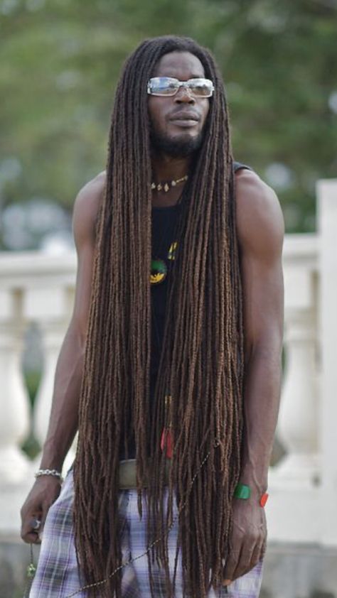 White Dreads Men, Jamaican Dreadlocks, Long Dread Hairstyles For Men, Dreadlock Men, Tree Cosplay, Dreads Long, Pretty Locs, Man Ponytail, White Dreads