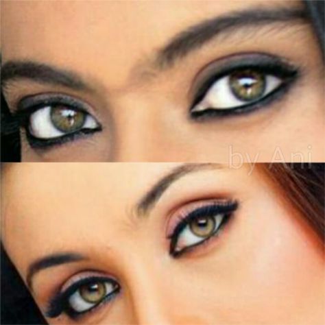 Kajol & Rani eyes Kajol Eyes Makeup, Khol Eyes, Kajal Eyes, Kohl Eyes, Rani Mukherji, Corrective Makeup, Shreya Ghoshal, Celebrity Makeup Looks, Smokey Eye Makeup Tutorial