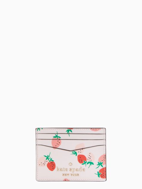 Kate Spade Strawberry Wallet, Strawberry Wallet, Kate Spade Strawberry, Cute Card Holder, Miss Thang, Core Clothes, Strawberry Stuff, Dream Products, Kate Spade Staci