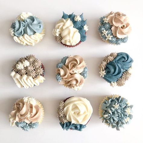 Boho Cupcakes, Bohemian Wedding Cake, Floral Cakes, Blue Cupcakes, Floral Cupcakes, Baby Shower Brunch, Beachy Vibes, Wedding Cakes With Cupcakes