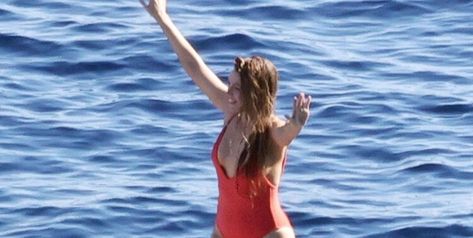 Blake Lively Was Spotted in Capri Wearing the Cutest Coral Swimsuit — Cosmopolitan Coral Swimsuit, Blake Lively, Cosmopolitan, The Cutest, Capri, Coral, How To Wear