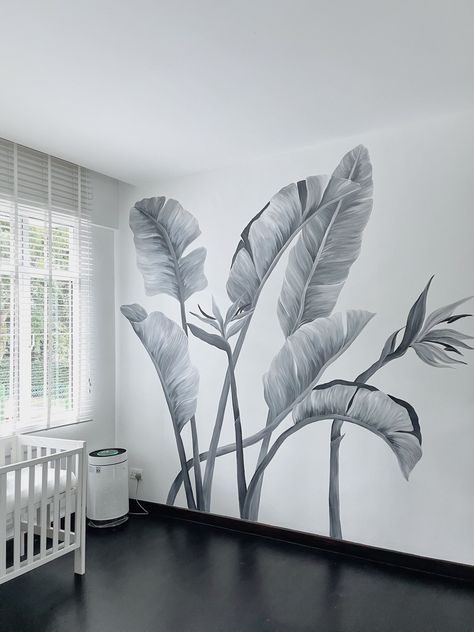 Wall Paint Inspiration, Ceiling Murals, Nursery Mural, Mural Ideas, Bird Of Paradise, Mural Painting, Mural Art, Birds Of Paradise, Painting Style