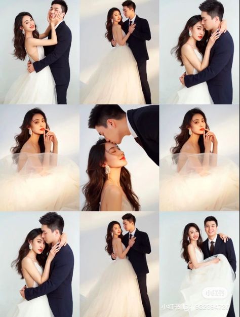 Elegant Bride And Groom, Romantic Picture, Stunning Wedding Rings, Korean Wedding Photography, Pre Wedding Photoshoot Outfit, Wedding Photo Studio, Wedding Photoshoot Props, Wedding Portrait Poses, Pre Wedding Photoshoot Outdoor