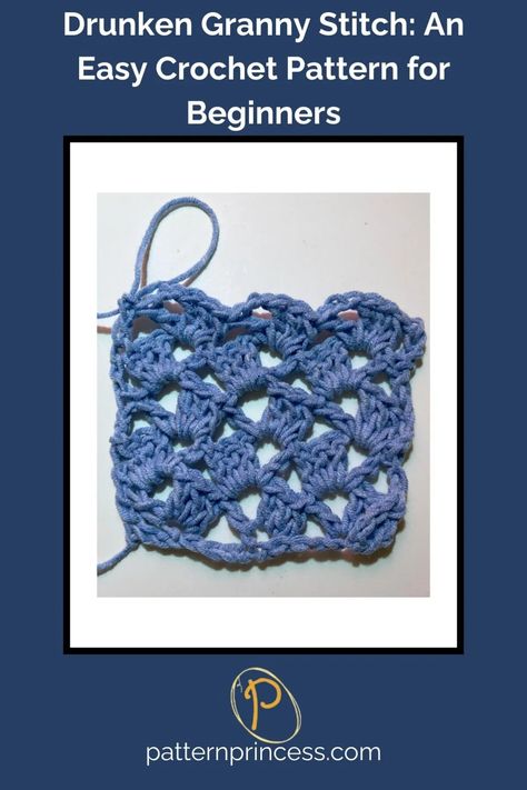 Drunken Granny Stitch: An Easy Crochet Pattern for Beginners Drunken Granny Stitch, Granny Crochet Pattern, Simple Scarf Crochet Pattern, Granny Stitch, Crochet Beanie Pattern, All Free Crochet, Quilt Block Tutorial, Crochet Wrap, Double Crochet Stitch