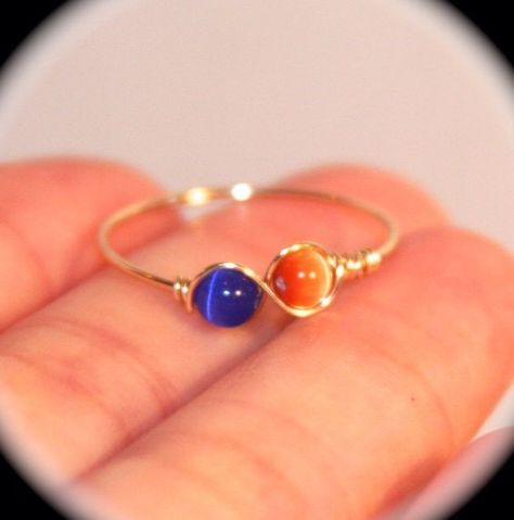 Infinity Wire Bracelet Diy, Wire Wrap Bead Ring, Homemade Jewelry Rings, Wire Jewellery Rings, Homemade Ring Ideas, Homemade Rings Wire, Wire Ring With Beads, Easy Wire Rings, Wire Rings Diy