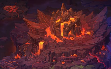 volcanic island, HA KO on ArtStation at https://www.artstation.com/artwork/QJK8B Map Game, Digital Painting Photoshop, Game Arcade, Volcanic Island, Fantasy World Map, Environment Props, Isometric Art, Planets Art, Arte Dc Comics