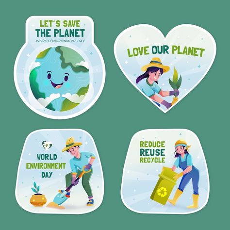 Placard For Environment Day, Environment Day Placard Ideas, Elegant Wine Label, Earth Hour, Holiday Labels, Vector Gradient, World Days, World Environment Day, Environment Day