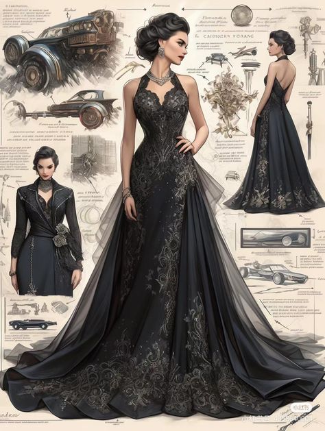 Black Royal Dress Aesthetic, Nesta Dress, Black Fantasy Gown, Royal Dress Aesthetic, Acotar Dress, Revenge Dresses, Princess Dress Fantasy, Asgardian Dress, Starfall Ball