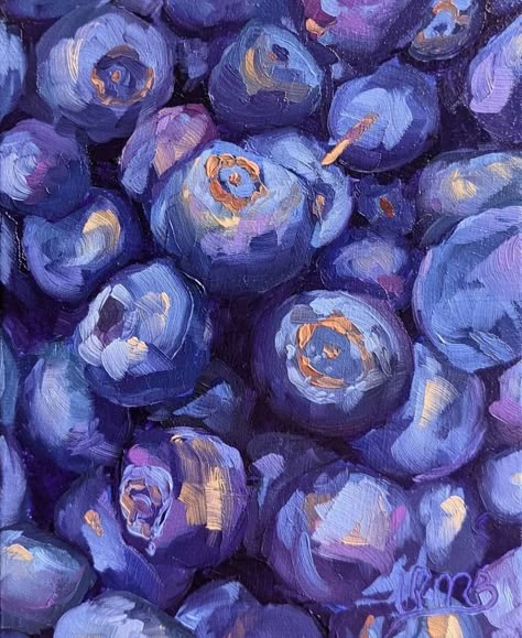 Blue Berries Drawing, Blueberry Aesthetic Art, Raspberry Painting, Blueberry Painting, Blueberry Art, Blueberry Aesthetic, Blue Fruit, Blue Berries, Blue Berry