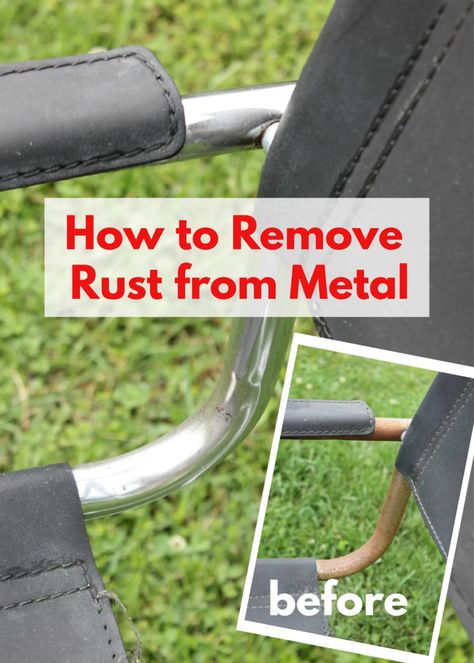 Get Rust Off Metal, Rust Off Metal, Chrome Bathroom Fixtures, Metal Lawn Chairs, Chrome Chair, Remove Rust, How To Clean Rust, Rust Removers, Rusted Metal