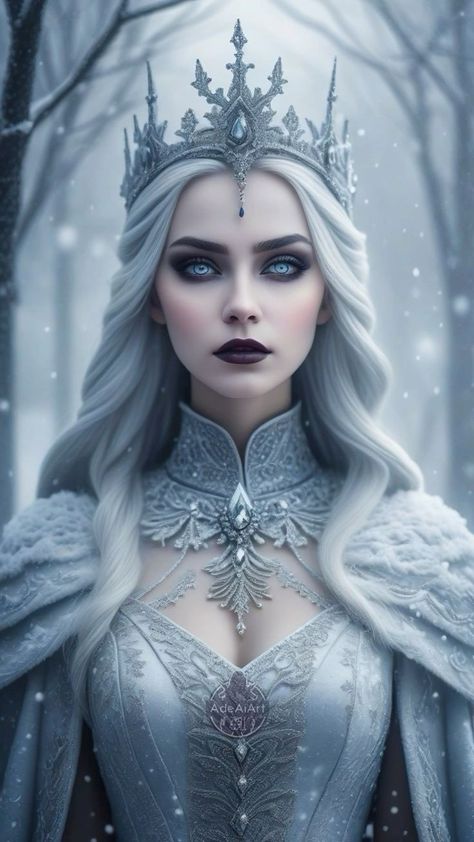 White Haired Witch, Dark Sorceress, Ice Queen Costume, Ice Witch, Snow White Queen, Biker Girl Outfits, Dark Princess, Greek Mythology Tattoos, Queen Outfit