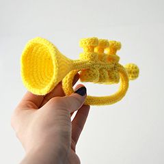 Trumpet amigurumi crochet pattern by The Flying Dutchman Crochet Design Loooooove this!!! Crochet Music, The Flying Dutchman, Flying Dutchman, Music Instrument, Crochet Design, Love Crochet, Learn To Crochet, Crochet Patterns Amigurumi, Crochet Dolls