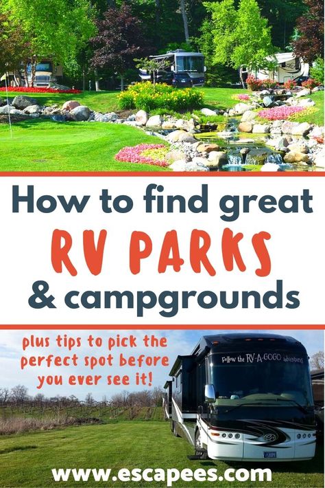 campgrounds tend to be more rustic with less amenities and smaller campsites and may not fit big-rigs.  Y Best Rv Parks, Rv Camping Checklist, Rv Campsite, Rv Camping Tips, Dream Vacation Spots, Rv Parks And Campgrounds, Rv Campgrounds, Rv Living Full Time, Packing Lists