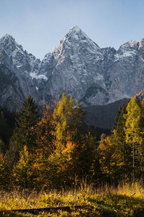 Triglav is the highest mountain in Slovenia and the tallest peak in the Julian Alps. As such, it is the centerpiece (and namesake) of Slovenia's only national park. This park is vast and full of natural wonders, my favorites being Tolmin Gorges, Lake Bohinj, Slap (waterfall) Pericnik, Vintgar and Great Soča Gorges, Fort Kluže, the Russian Chapel, and Slap Virje, among many others! Triglav Mountain, Travel Slovenia, Triglav National Park, Julian Alps, Slovenia, Natural Wonders, Mount Everest, Europe Travel, Places To See