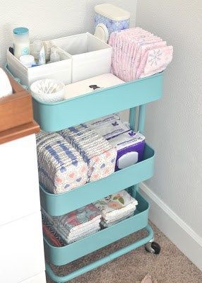 45 Creative Ways to Use a RÅSKOG Ikea Cart. Get organized this year with the versatile, 3-tier, RÅSKOG Ikea Cart. It can be used anywhere in your house. Ikea Raskog, Room Neutral, Changing Tables, Baby Storage, Nursery Baby Room, Baby Organization, Baby Bedroom, Nursery Inspiration