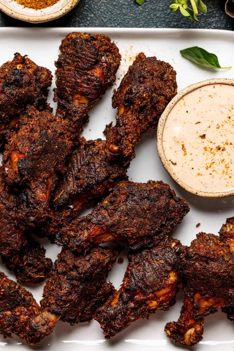 Bbq Dry Rub Chicken Wings, Spicy Dry Rub Chicken Wings, Blackened Chicken Wings, Cajun Dry Rub Wings, Chicken Wing Dry Rub Recipes, Smoker Chicken Wings, Cajun Dry Rub, Crispy Cajun Chicken, Wings And Rice