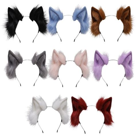 Anime Fancy Dress, Faux Fur Ears, Wolf Ears, Cat Ears Headband, Ears Headband, Hair Hoop, Anime Dress, Fluffy Animals, Fancy Dresses Party