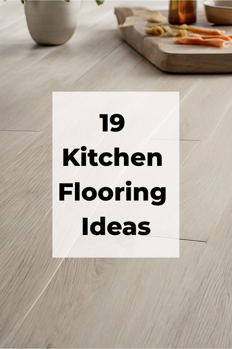 19 Kitchen Flooring Ideas Square Tile Kitchen Floor, Kitchen Floor Options, Luxury Vinyl Plank Flooring Kitchen With White Cabinets, Different Flooring Transition Kitchen, Best Kitchen Floors, Different Flooring In Different Rooms, Tile And Wood Floor Transition, Mixed Flooring Ideas, Tile Patterns Floor