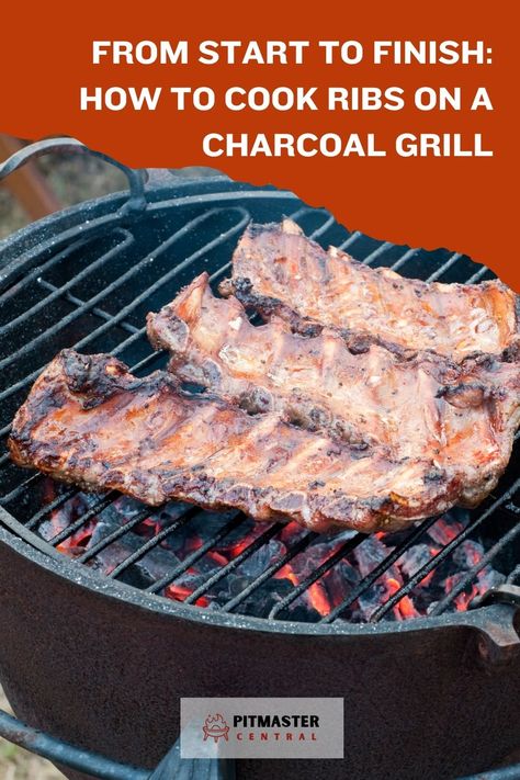 Easy steps for cooking delicious ribs on a charcoal grill. Perfect for your next BBQ! #grillingtips #ribsrecipe #bbqmaster Smoked Ribs On Gas Grill, Bbq Ribs On The Grill Gas, Gas Grill Ribs, How To Grill Ribs On Gas Grill, How To Cook Ribs On The Grill, Grilled Pork Ribs On Gas Grill, Grill Ribs On Gas Grill, Grilled Ribs On Gas Grill, Rib Recipes Grilled