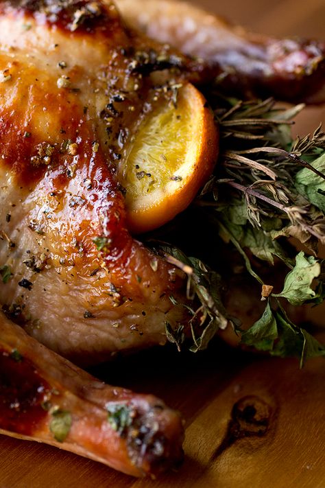 Sweet Citrus and Herb Bouquet-Stuffed Cornish Game Hens with Orange Marmalade Glaze | thecozyapron.com Hen Recipes, Cornish Game Hens, Herb Bouquet, Cornish Hen Recipe, Game Hens, Cornish Hen, Game Hen, Poultry Dishes, Cornish Hens