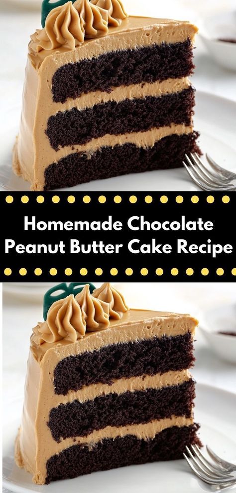 Searching for a delicious way to satisfy your sweet tooth? This easy Chocolate Peanut Butter Cake Recipe delivers on flavor and ease, making it a top pick for your next family dinner or special event. Chocolate Peanut Butter Cake Recipe, Peanut Butter Cake Recipe, Homemade Chocolate Peanut Butter, Unique Recipes Desserts, Chocolate Peanut Butter Cake, Butter Cake Recipe, Peanut Butter Cake, Peanut Butter Frosting, Creative Desserts