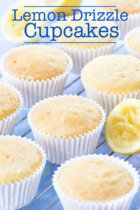 Lemon Drizzle Cupcakes, Lemon Drizzle Cake Recipe, Perfect Cupcake Recipe, Lemon Cupcake Recipe, Cup Measurements, Cake Cup, Lemon Drizzle Cake, Drizzle Cake, Lemon Cake Recipe