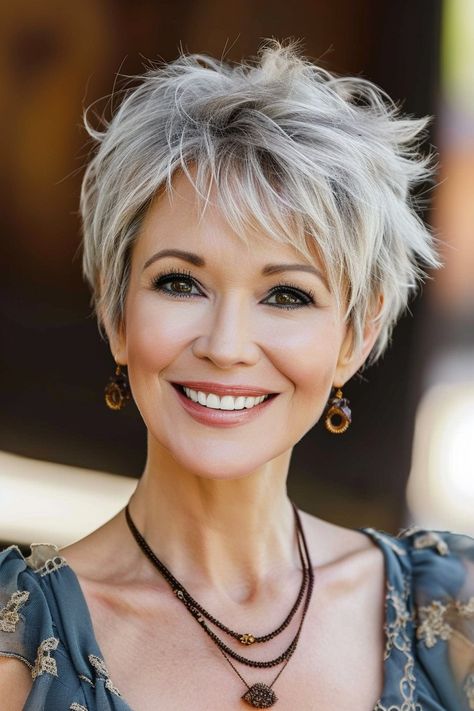 Short White Hair, Chic Short Haircuts, Short Silver Hair, Very Short Haircuts, Spiked Hair, Messy Short Hair, Short Grey Hair, Short Hairstyles For Thick Hair, Edgy Short Hair