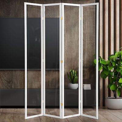 (eBay) Modern acrylic and wood panel divider. It is able to be cleaned and sterilized, made of virtually indestructible lightweight acrylic, and provides spacing between areas, while not limiting visual interaction. Panel Divider, 4 Panel Room Divider, Panel Room Divider, Red Lantern, Folding Screen, Acrylic Panels, White Paneling, Medical Device, Colorful Furniture