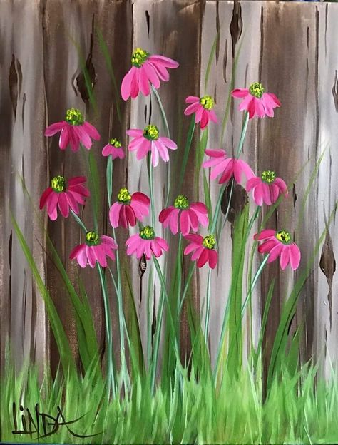 Garden Fence Art, Garden Mural, Painting Spring, Fence Art, Fence Paint, Spring Painting, Wooden Fence, Pallet Art, Night Painting