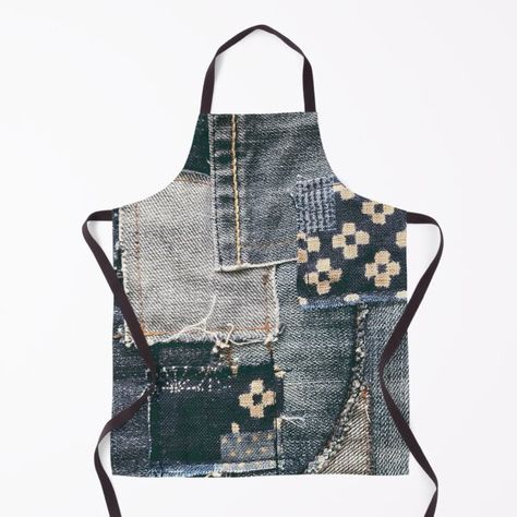 "Denim Patchwork " Apron for Sale by redstitchlab | Redbubble Boro Apron, Denim Apron Diy, Denim Apron Diy Recycle Jeans, Patchwork Apron, Apron Diy, Denim Apron, Aprons For Men, Recycle Jeans, Diy Recycle