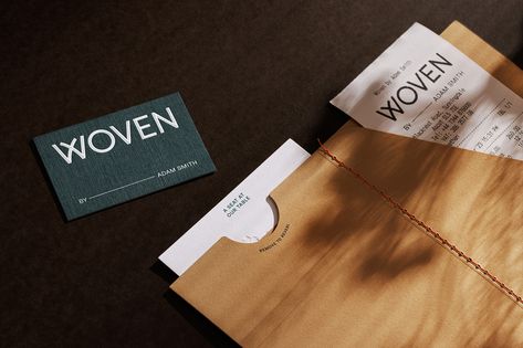 Woven by Adam Smith. Brand identity. Print design. Cheque presenter. Hotel restaurant. Dorchester Collection. Coworth Park. Check Presenter Design, Coworth Park, Check Presenter, Check Presenters, Bar Branding, Adams Smith, Print Studio, Menu Restaurant, Brand Identity Design