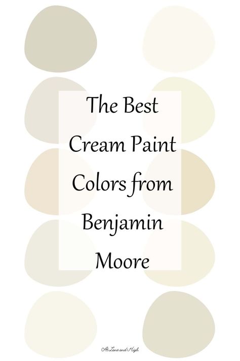 Cream is great for more than just recipes! Today I am sharing the best cream paint colors from Benjamin Moore and all the details so you can decide which one is perfect for you. Benjamin Moore Cream Colors Wall, Benjamin Moore Putnam Ivory, Best Benjamin Moore Cream Colors, Benjamin Moore Cream Paint Colors, Bm Gentle Cream, Benjamin Moore Carrington Beige, Best Cream Paint Color Benjamin Moore, Interior Paint Pallets, Savory Cream Benjamin Moore