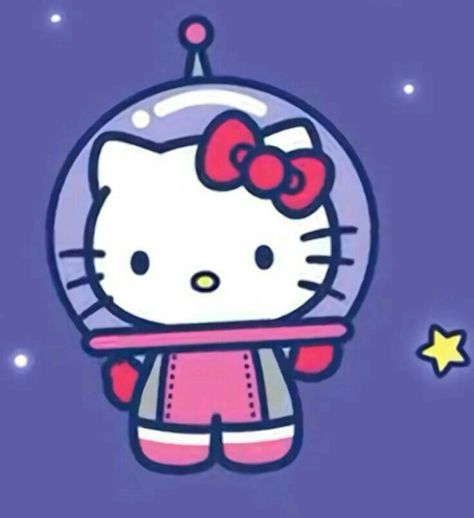 Space Hello Kitty, Kawaii Folder, Purple Hello Kitty, Kuromi Wallpaper, 헬로키티 배경화면, Hello Sanrio, Kitty Art, Hello Kitty Characters, Hello Kitty Cake