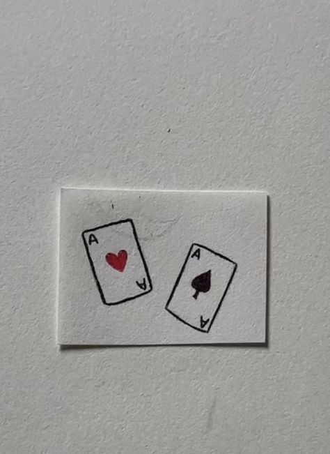 Cards Matching Tattoos, Matching Playing Card Tattoo, Playing Card Matching Tattoos, Two Aces Tattoo, 2 Of Spades Tattoo, Heart And Spade Tattoo, Card Deck Tattoo Design, Cute Card Tattoo, Matching Tattoos Old School