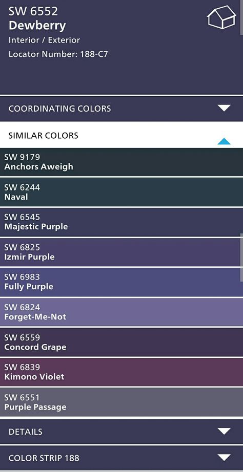 Sherwin Williams Dewberry SW 6552 Deep Purple Sherwin Williams, Sherwin Williams Violet Paint Colors, Majestic Purple Sherwin Williams, Sw Purple Paint Colors, Sherwin Williams Purple, Sherwin Williams Purple Paint Colors, Goth Colors, Bus Decor, Boho Paint Colors