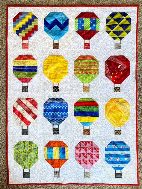 Hot Air Balloon Quilt, Balloon Quilt, Modern Quilting, Windham Fabrics, Quilt Block, The Balloon, Quilt Ideas, Pattern Blocks, Hot Air Balloon