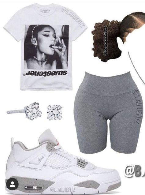 Grey Biker Shorts Outfit, Grey Biker Shorts, Biker Shorts Outfit, Cute Outfits With Jeans, Baddie Fits, Swag Outfits For Girls, Tomboy Style Outfits