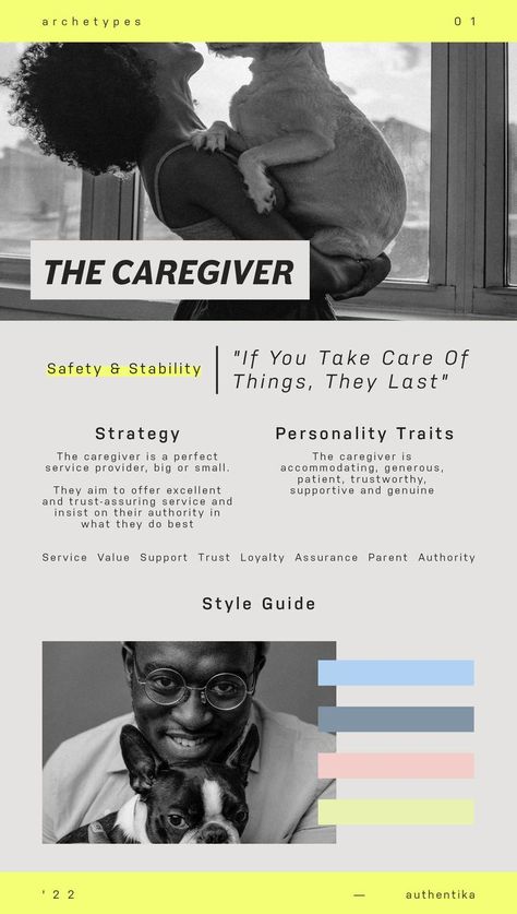 The caregivers are big on service and value assurance, even if it means sacrificing their own interests, which is best to be avoided! Actually, many business owners I created the branding for strive to be the best example of the caregiver archetype, incorporating loyalty, friendliness and assurance into their service. #branding #brandarchetype #smallbusinessbranding Caregiver Archetype, Service Branding, Branding Checklist, Healing Inspiration, Kids Spa, Personality Psychology, Brand Archetypes, Trust And Loyalty, Brand Kit