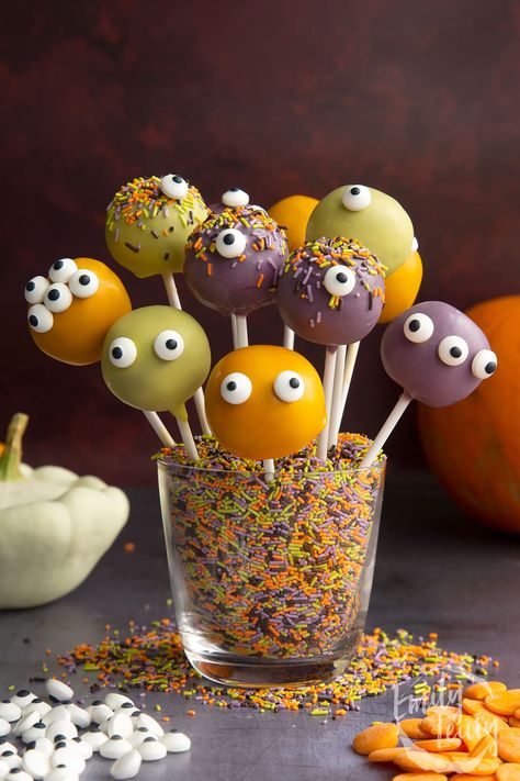 Halloween Cake Pops Monster Cake Pops Diy, Halloween Cake Pops Easy, Monsters Inc Cake Pops, Halloween Cake Pop Recipes, Monster Cake Pops, Cute Halloween Cakes, Halloween Cakes Easy, Spooky Halloween Cakes, Monster Inc Cakes