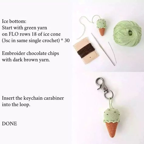 ice cream keychain Free pattern ---------- Design and pattern by @svetafireflyHeight 5 cm or 1.97' Ice Cream Keychain, Keychain Pattern, Crochet Keychain Pattern, Keychain Design, Pattern Store, Crochet Keychain, Shawl Crochet Pattern, Crochet Patterns For Beginners, Single Crochet