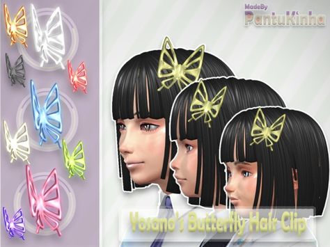 Yosano's Butterfly Hair Clip for All Ages Made By PantuKinha Sims 4 Cc Bungou Stray Dogs, Sims 4 Cc Hairclips, Sims 4 Hair Clips Cc, Bsd Sims Cc, Bsd Sims 4 Cc, Sims 4 Hair Clips, Sims 4 Cc Butterfly, Sims 4 Butterfly, Sims Jewelry