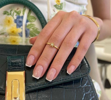 Short Classy Nails, Gel Nails French, White Tip Nails, French Manicure Nails, Simple Gel Nails, Minimal Nails, Casual Nails, Basic Nails, Work Nails