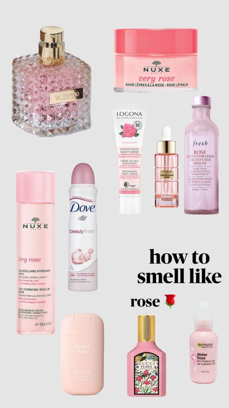 how to smel like rose Rose Scented Products Skin Care, Rose Smell Combo, Scent Combos Rose, How To Smell Like Roses Products, Smell Like Roses Products, Rose Scent Combo, Rose Smelling Products, Best Rose Perfume, How To Smell Like Roses All Day