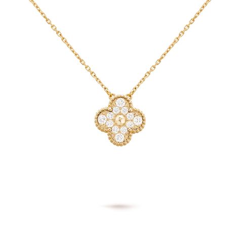 Vintage Alhambra pendant 18K yellow gold, Diamond - Van Cleef & Arpels Gold Jewelry Van Cleef, Van Cleef Diamond Necklace, Van Cleef Alhambra Necklace, Van Cleef Alhambra, Vintage Alhambra Pendant, Luxury Wishlist, Alhambra Pendant, Van Cleef And Arpels Jewelry, Golden Beads